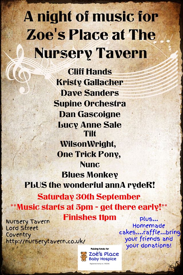 Nursery Tavern Gig for Zoe's Place